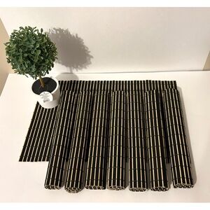 8 Black & Cream Wooden Place Mats, GREAT CONDITION